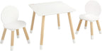 VEVOR Kids Table and Chairs, Toddler Table and Chair Set, Children Wooden Multi-Activity Table for Play, Art, Craft, Reading, Learning, Eating, 1 Table and 2 Chairs