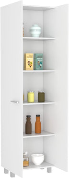 Modern Kitchen Pantry, White Storage Cabinet with 2 Doors, Particle Board, for Dining Room, Easy to Clean