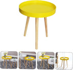 Alasum Mini Round Side Table Nordic Style Small Yellow Sofa Side Table Household Indoor for Living Room and Bedroom
