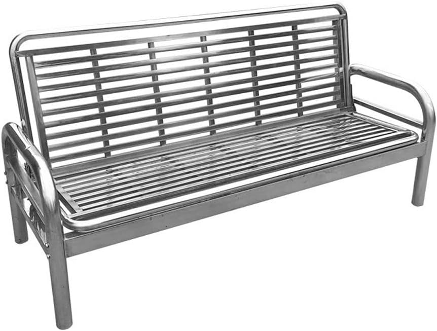 Patio Benches for Outdoors Multifunctional Stainless Steel Sofa Bed Household Folding Dual-Purpose Wrought Iron Leisure Seat Garden Benches for Outdoors