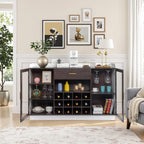 Farmhouse Wines Bar Cabinet Kitchen Coffee Bar Cabinet, Wine Bottle Rack Cabinet 12-Bottle Wine Rack Sideboard - Wines Storage for Bar, Pantry, Storage Shelves,Buffet Sideboard for Dining Room