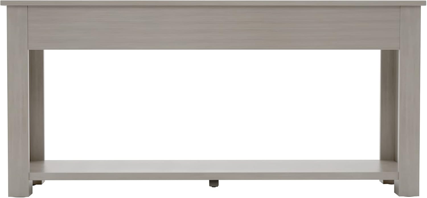 Knocbel Console Table with 4 Storage Drawers and Bottom Shelf, Rustic Distressed Sofa Table for Entryway Hallway Living Room, 63" W x 14" D x 30" H, Gray Wash Color