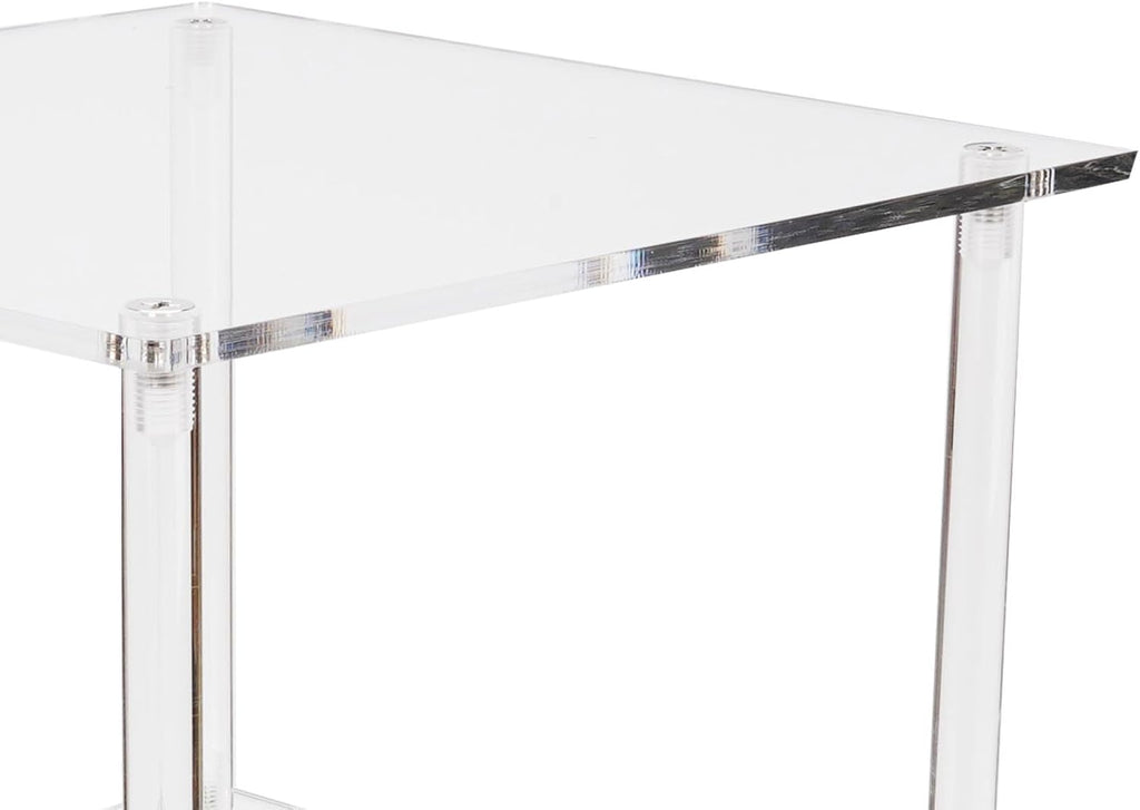 Acrylic Corner Side Table, 3 Tier Triangular End Table, Small Side for Living Room Bedroom Study Arrangement, Stable and Space Saving, 8.9 X 8.9 X 11.8in