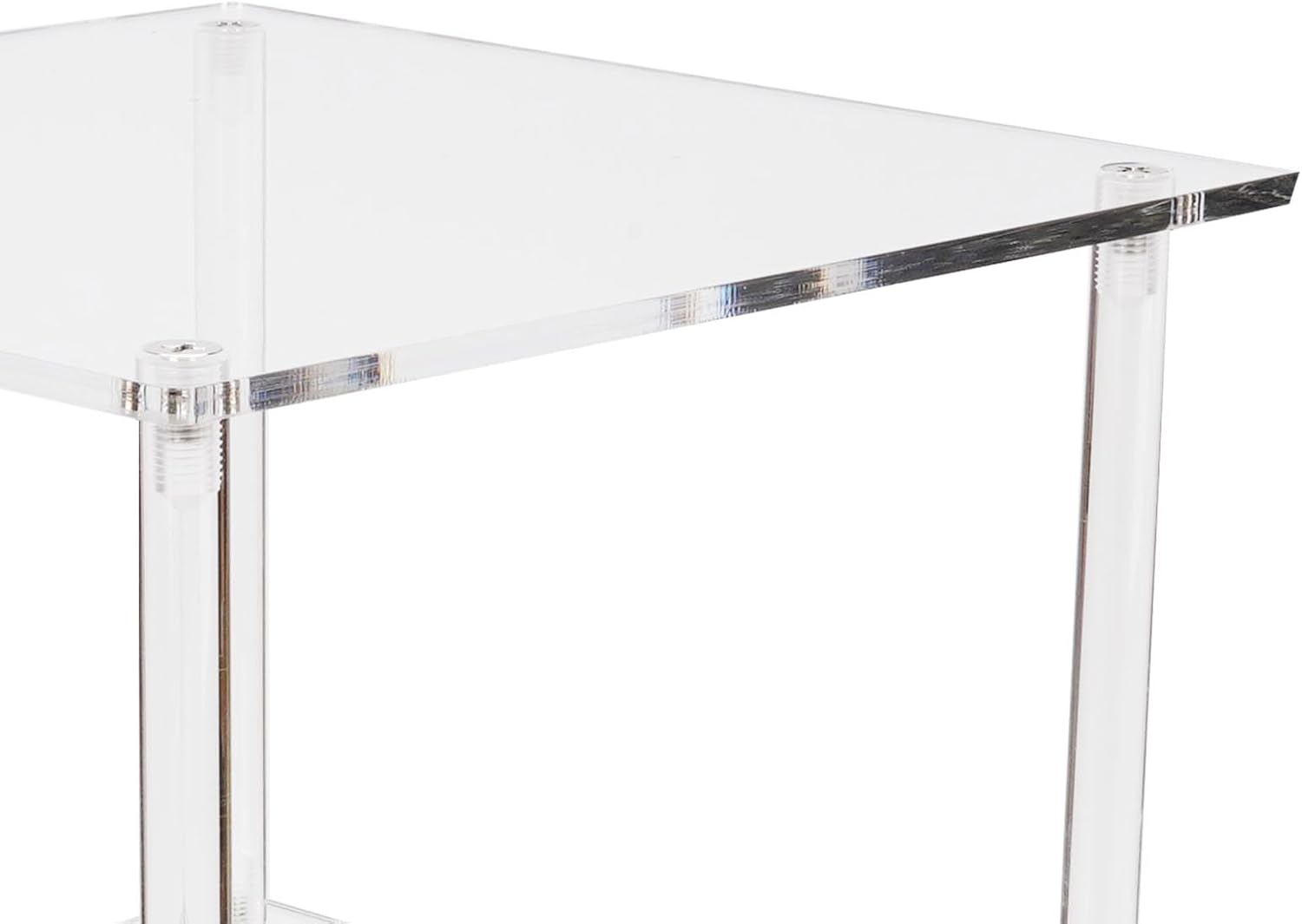 Acrylic Corner Side Table, 3 Tier Triangular End Table, Small Side for Living Room Bedroom Study Arrangement, Stable and Space Saving, 8.9 X 8.9 X 11.8in