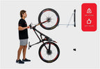 Steadyrack Bike Rack – Pivoting Mountain Bike Rack, Holds Up to 77 lbs, Fits 24"-29" Wheels, 2.1"-2.8" Tires, Foldable Wall Mount for Space-Saving Bicycle Storage