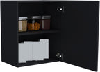 Modern Rustic Wall Cabinet with One-Door and Two Shelves, Farmhouse Storage Locker,for Kitchen Home