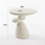 Lucky Stone End Table, Fiberglass Side Table, Modern Minimalist Corner Table, Coffee Table with Decoration, Home Decor for Living Room, Bedroom, Guestroom (Milk White)