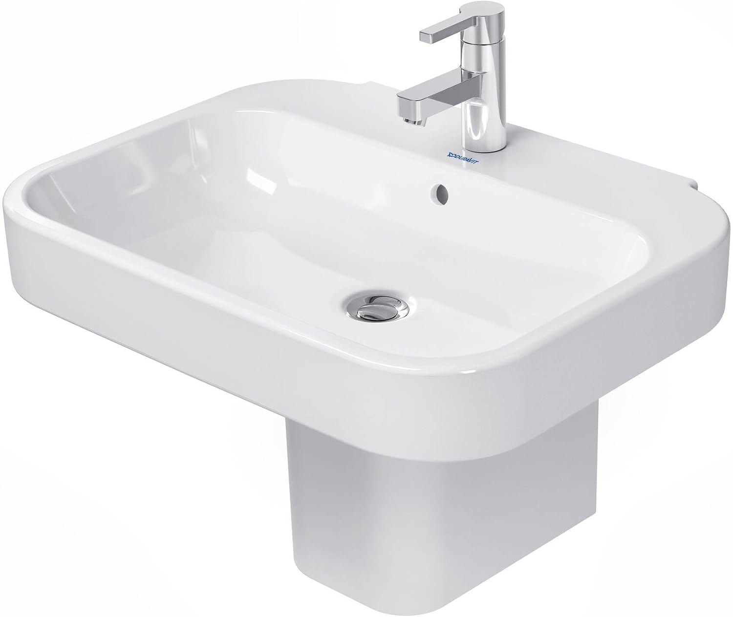 Duravit 2316650000 Happy D.2 25-5/8" Rectangular Ceramic Wall Mounted Bathroom Sink