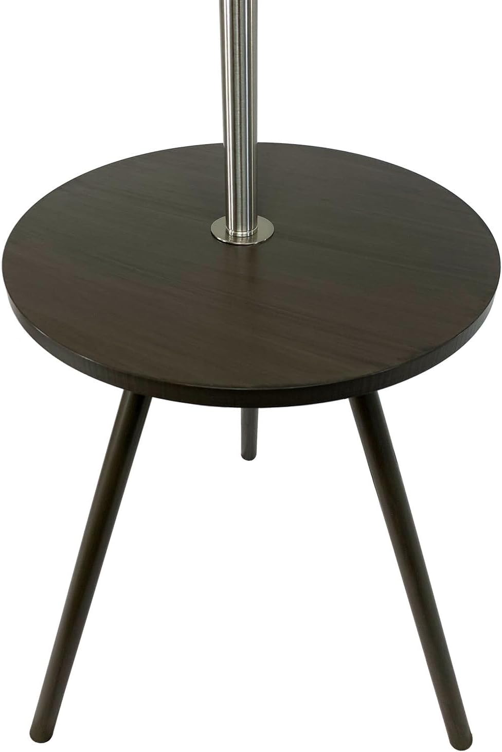 57" Round Sofa Side Table W/Lamp and Power Station 1.56/9.9 Metal Charging Living Room Decor
