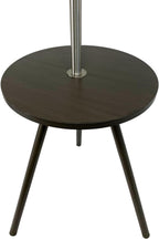 57" Round Sofa Side Table W/Lamp and Power Station 1.56/9.9 Metal Charging Living Room Decor