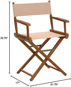 Casual Home Director's Chair ,Honey Oak Frame/Tan Canvas,18" - Classic Height
