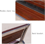 Garden Garden Wooden Backrest Bench, with Stainless Steel Metal Frame, Suitable for Indoor Outdoor Patio Seat