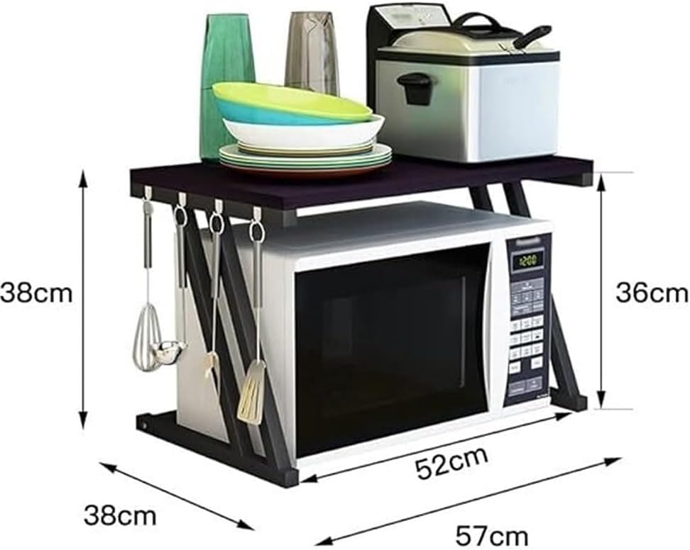 Two Tier Microwave Stand with Vent Rack Freestanding Kitchen Baker's Rack Spice Rack Organizer Shelf for Storage