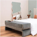 Modern Bedside Stool Bedroom Bench Simple Special-Shaped Living Room Long Home Shoe Changing Entryway(Gris,Medium)