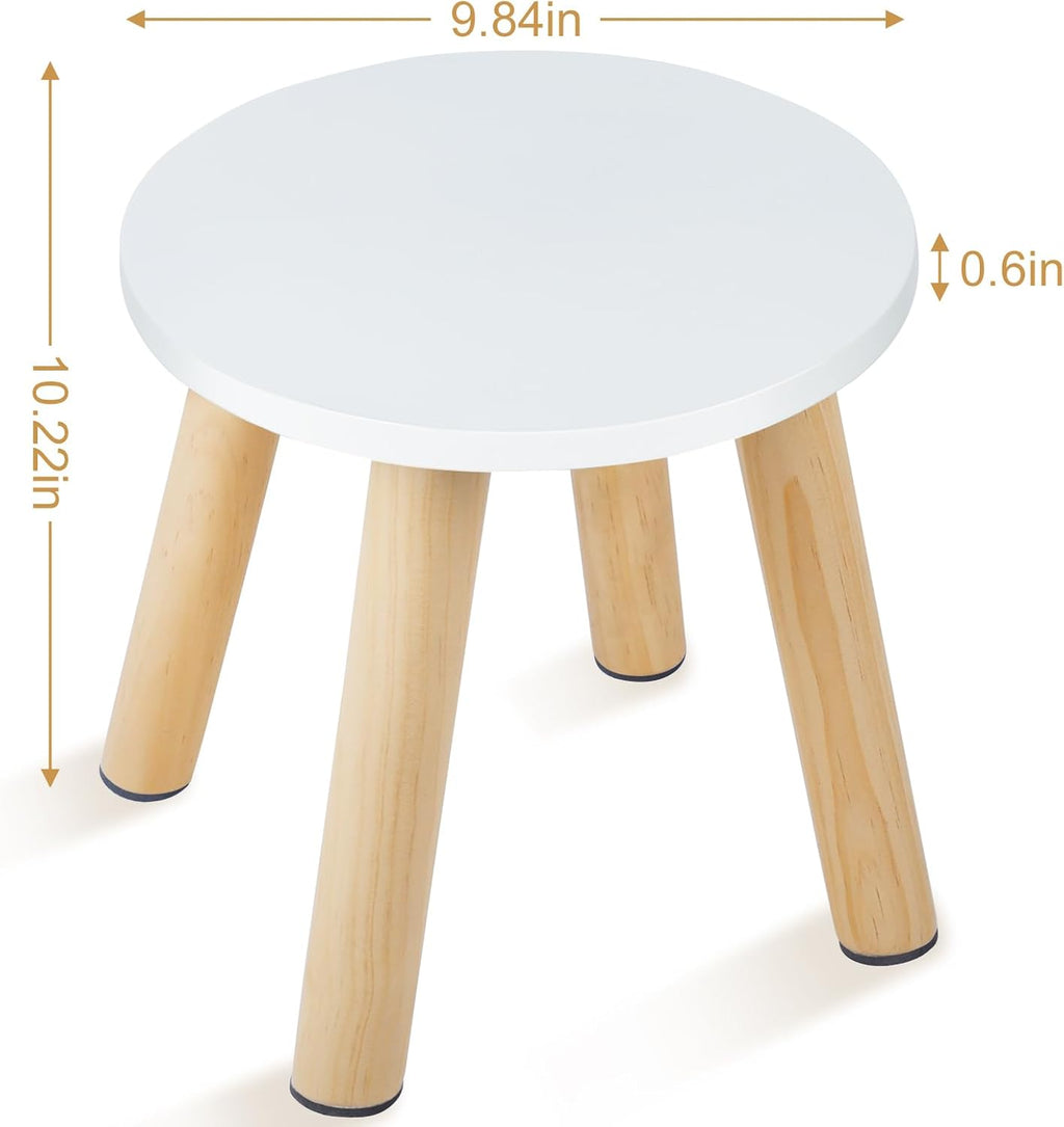 Wooden Step Stool for Kids, Children's Stool Matched Sensory Table, Children Sitting Stool with Assembled Four-Legged, Multi-Purpose Kids Chairs for Bathroom Kitchen Bedroom, Natural Anti-Slip, 2 Pack