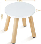 Wooden Step Stool for Kids, Children's Stool Matched Sensory Table, Children Sitting Stool with Assembled Four-Legged, Multi-Purpose Kids Chairs for Bathroom Kitchen Bedroom, Natural Anti-Slip, 2 Pack