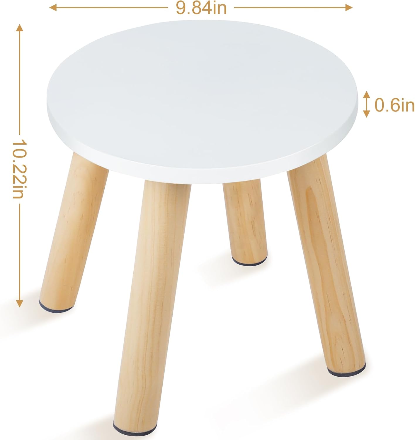 Wooden Step Stool for Kids, Children's Stool Matched Sensory Table, Children Sitting Stool with Assembled Four-Legged, Multi-Purpose Kids Chairs for Bathroom Kitchen Bedroom, Natural Anti-Slip, 2 Pack