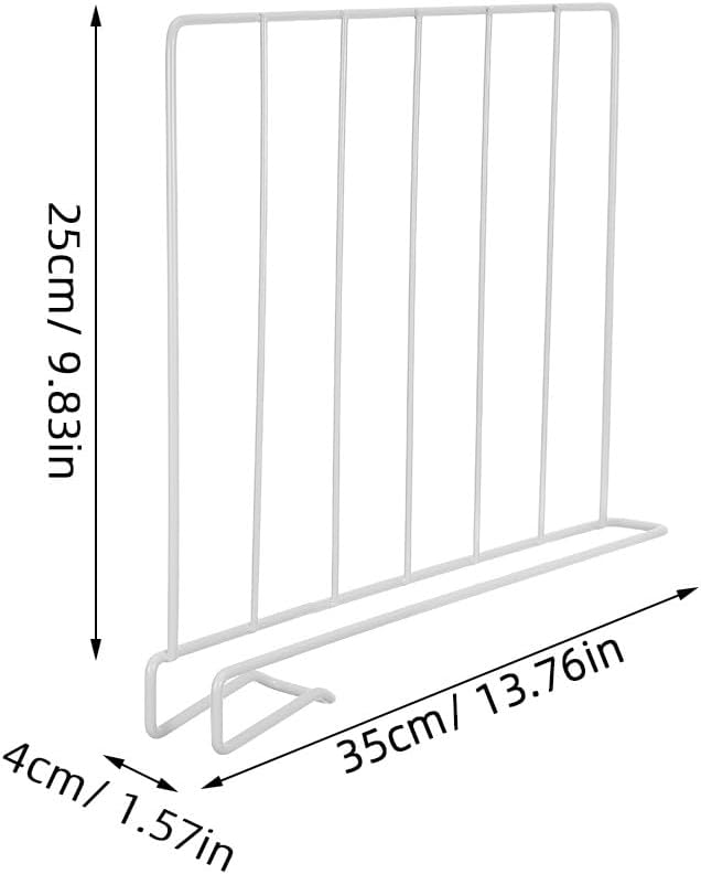 2pcs Wire Shelf Divider: White Closet Shelf Organizer - Metal Partition with Slide- - Space Saving Organizer for Clothes and Handbags