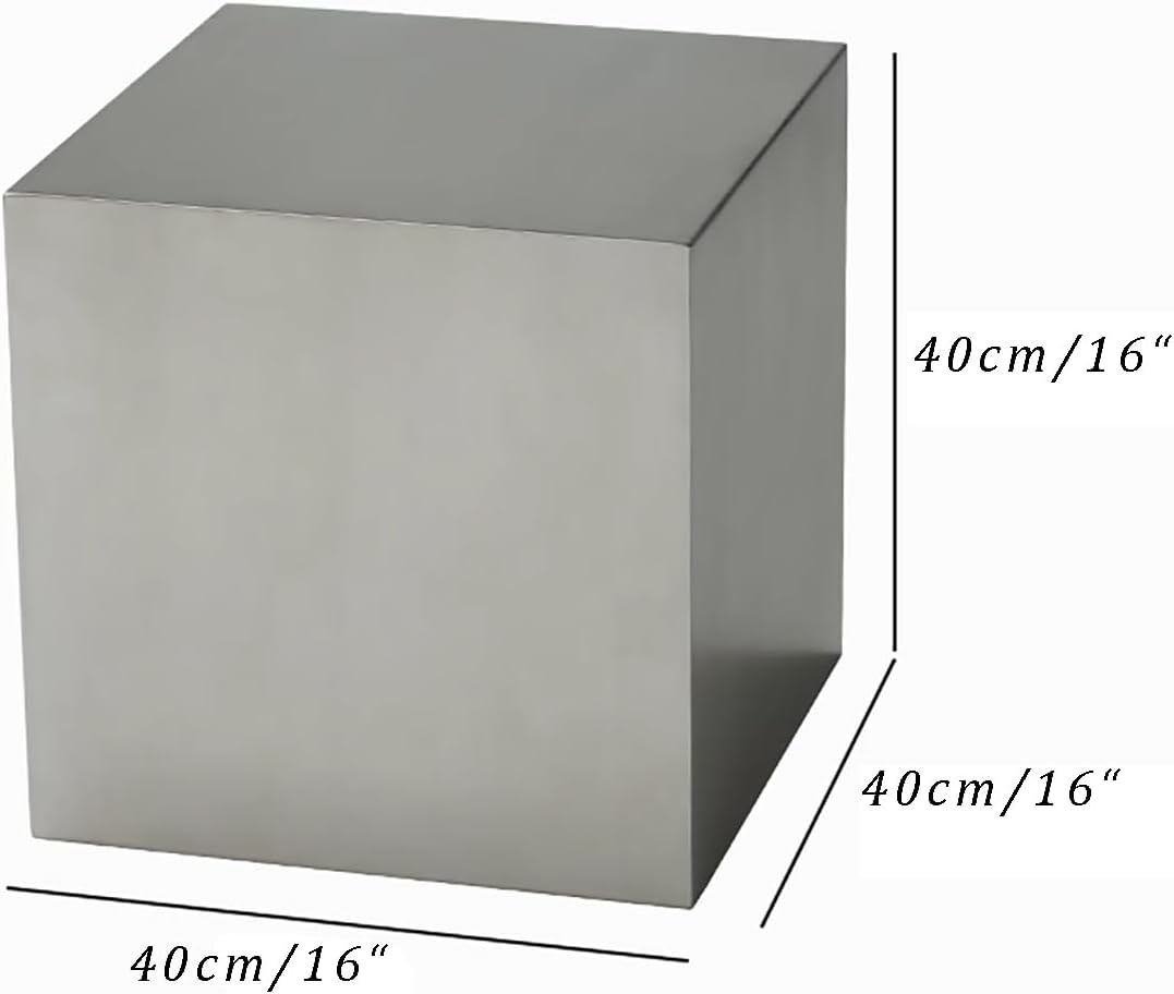Metal Square Sofa Side Table, Cube End Table Small Coffee Table Industrial Bedside Table Multi-Functional Corner Table for Living Room, Bedroom, Office