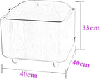 Footstool, Change Shoe Bench Pouffes and Footstools Multifunction Square Toy Storage Stool Large Capacity Strong Bearing, 4 Colors,Grey-40X40X33CM