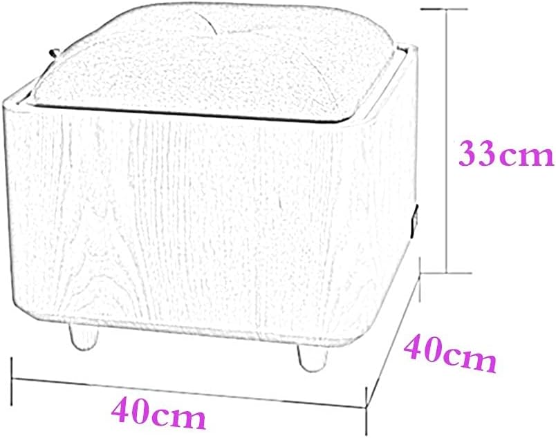 Footstool, Change Shoe Bench Pouffes and Footstools Multifunction Square Toy Storage Stool Large Capacity Strong Bearing, 4 Colors,Grey-40X40X33CM