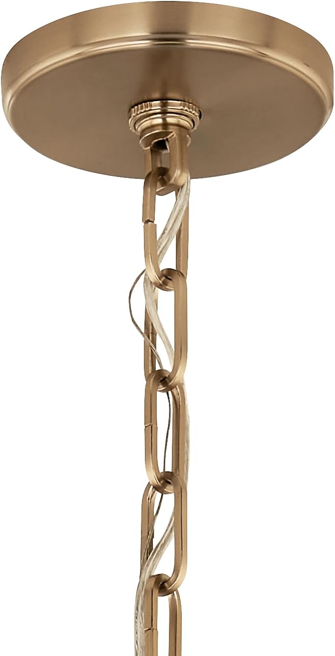 Kichler Etcher 2-Light Pendant Light Fixture with Etched Painted White Glass Diffuser, Kitchen Island Hanging Light in White and Champagne Bronze (22.5" x 18"), 52711WH