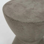 Starlight Canyon Home White Modern Concrete Round Accent Table, Indoor/Outdoor, 17.7-Inch Height, Durable, Versatile for Living Room, Patio