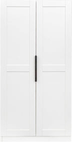 Kitchen Cabinet Tall Food Pantry with Door Shelves, Farmhouse Pantry Cabinet 5 Tier Food Cupboard for Dining Room Laundry, White
