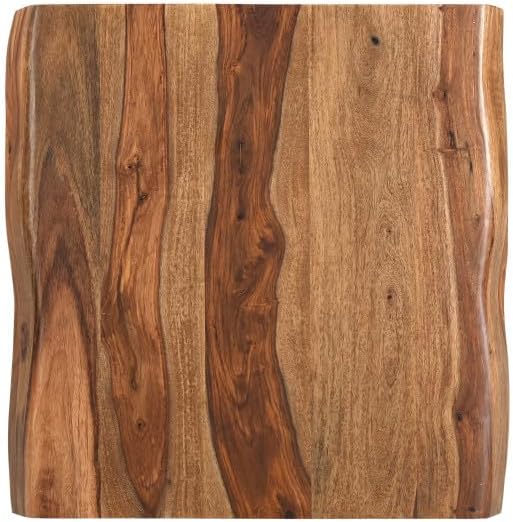HomeRoots 23" Brown Solid Wood Square Live Edge End Table