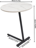 C Shaped End Table,Round Couch Table,Modern Side Table,Sofa Tray Table for Bedroom,Living Room