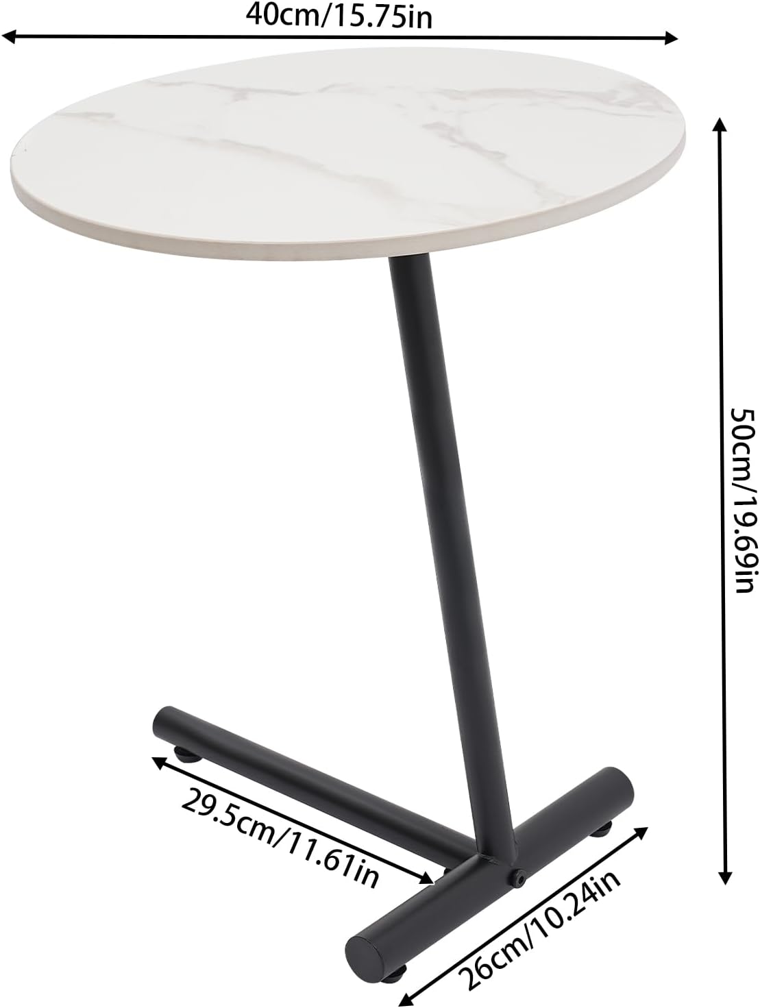 C Shaped End Table,Round Couch Table,Modern Side Table,Sofa Tray Table for Bedroom,Living Room