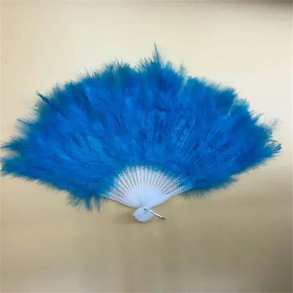 Soft Fluffy Ladies Wedding Hand Fancy Dress Costume Dance Feather Fan Chinese Fan Folding Fan