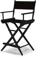 Telescope Casual World Famous Counter Height Director Chair, Black with Black Frame