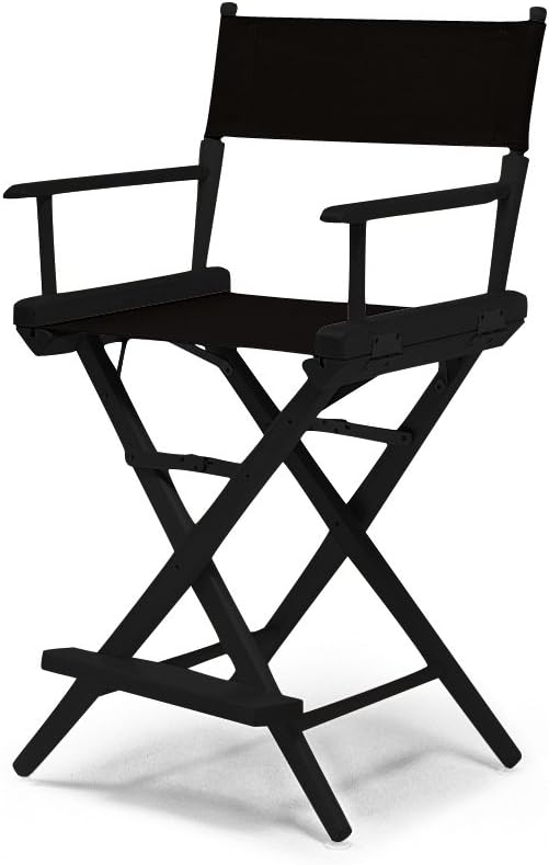 Telescope Casual World Famous Counter Height Director Chair, Black with Black Frame