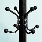 Kertnic Freestanding Coat Rack with 18 Hooks & Marble Base - Heavy Duty Metal Hall Tree Stand for Entryway, Hats, Coats, Bags Rack- Modern Hanger Organizer for Home, Office, Dorm (18 hooks -Black)