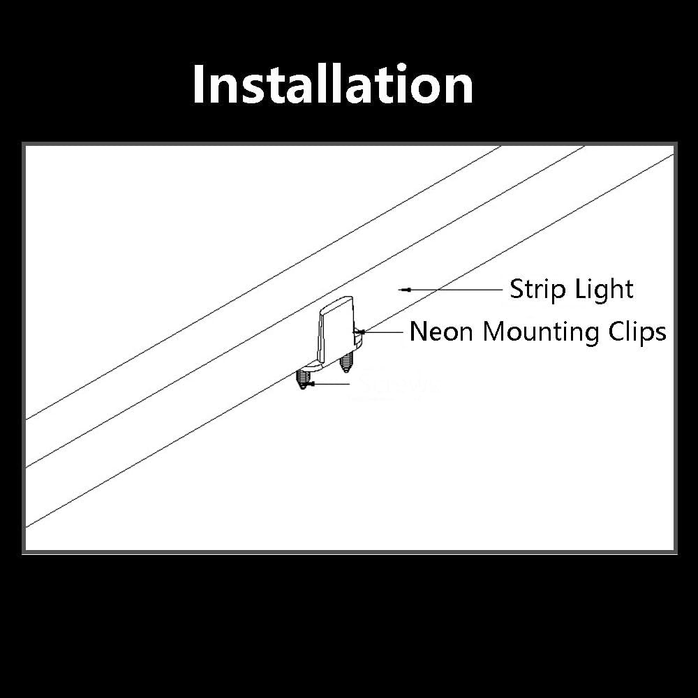 Pack of 100 Silicone Neon Mounting Clips Holder LED Strip Clips Bracket Support Fixing Clamps Accessories for 5-6mm Light