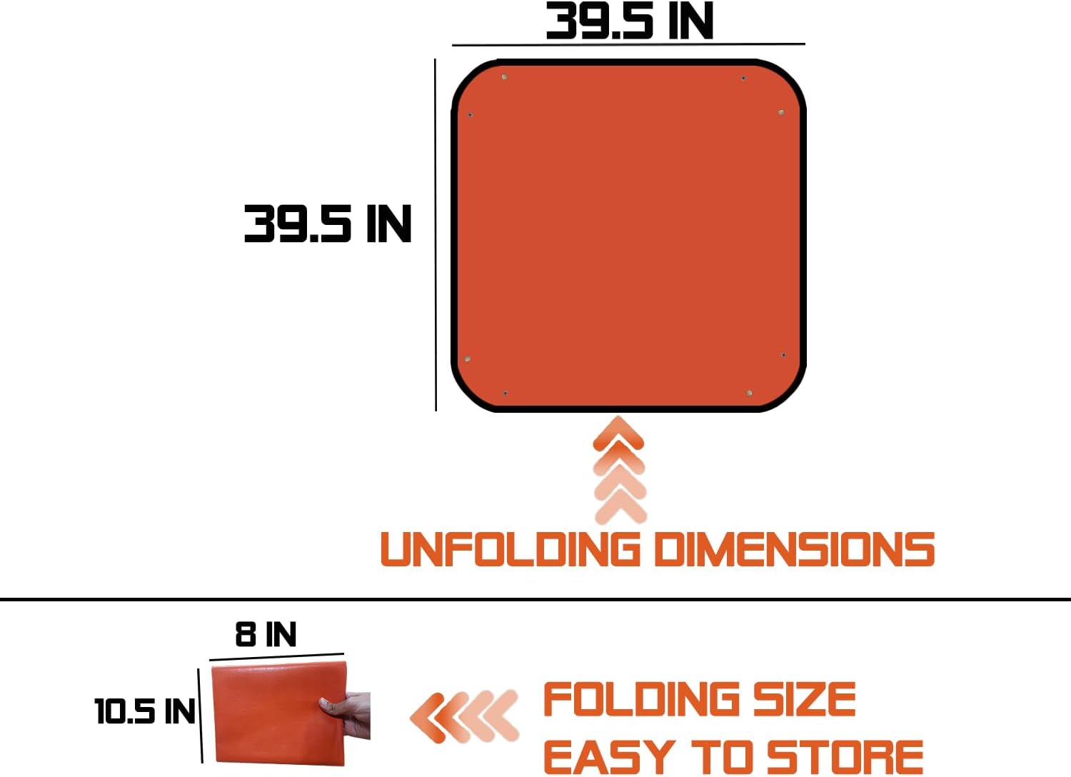 OXIHOUSE&CO- Extra Large Plant Repotting Mat, 39.5" x 39.5", Orange, Waterproof PE, Easy to Clean & Store, Copper Buckles, Potting Mat, Repotting Mat for Indoor/Outdoor Plants