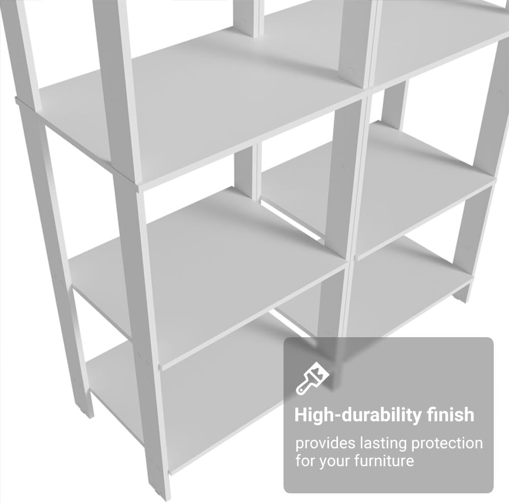 Madesa Kitchen Pantry Storage Rack with 10 Open Shelves 47" L Multiuse Modular Cabinet for Kitchen Organization - White