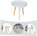 Nordic Style Mini Round Coffee Table White Small Corner Sofa Side Table Creative Indoor Household Accent for Living Room Bedroom