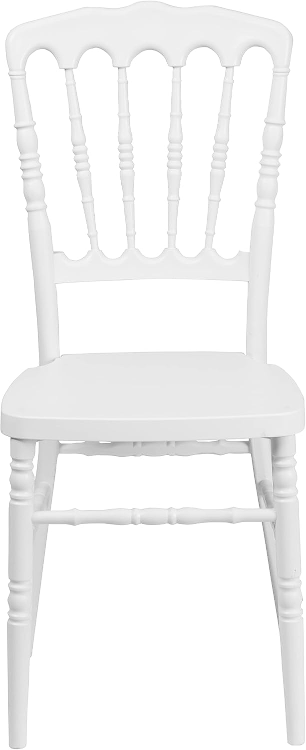 Flash Furniture HERCULES Series White Resin Stacking Napoleon Chair