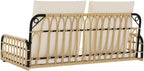 Swing Bench Brown, Black, Cream White PE Rattan, Powder-Coated Steel,Outdoor Swing Bench with Comfortable Cushions for Garden or Patio Patio Furniture