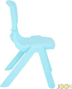 JOON Stackable Plastic Kids Learning Chairs (10 Pack), 20.8x12.5 Inches, The Perfect Chair Sets for Playrooms, Schools, Daycares and Home, Colorful Design, 10.5 Inches Seat Height, Baby Blue