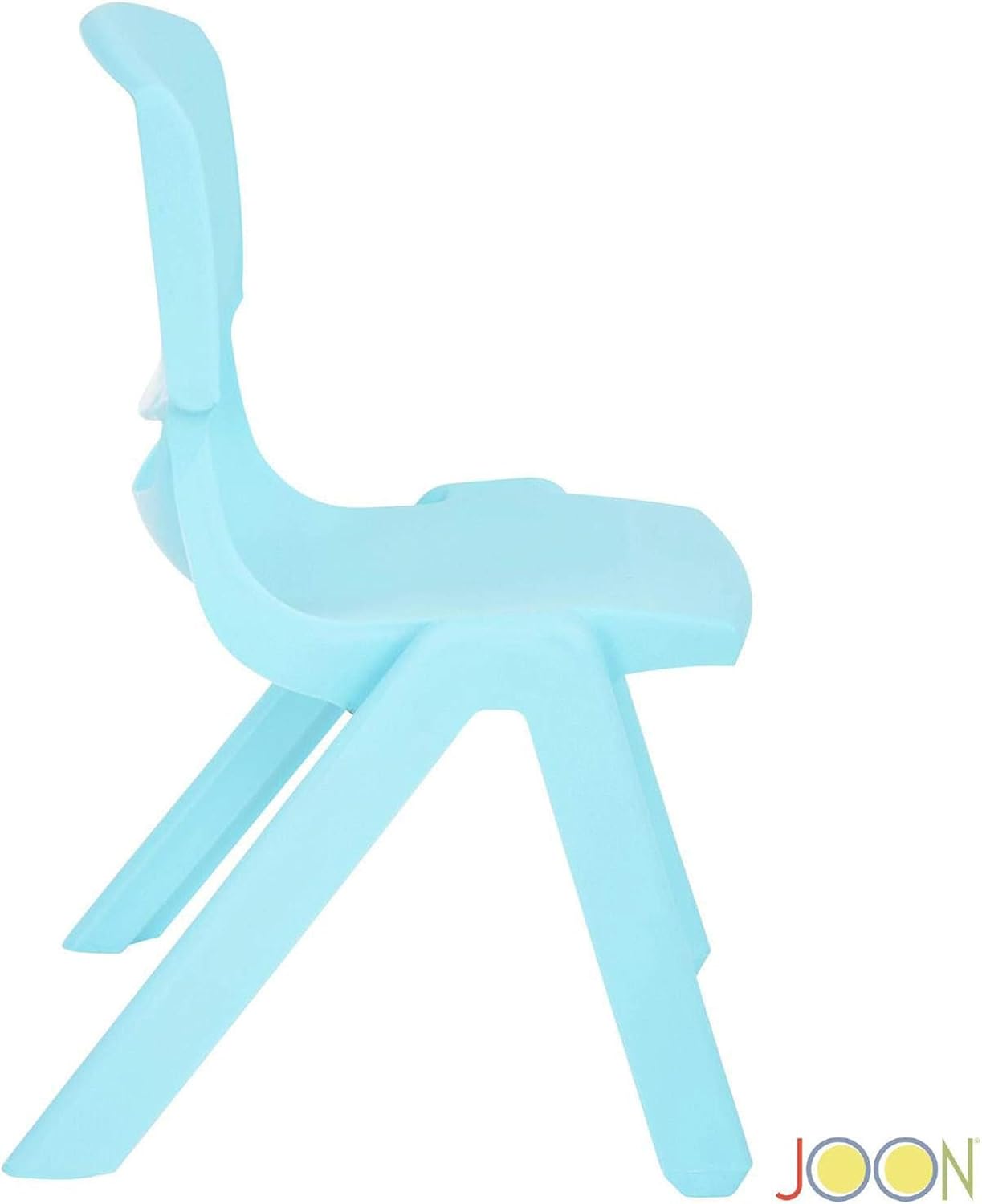 JOON Stackable Plastic Kids Learning Chairs (10 Pack), 20.8x12.5 Inches, The Perfect Chair Sets for Playrooms, Schools, Daycares and Home, Colorful Design, 10.5 Inches Seat Height, Baby Blue
