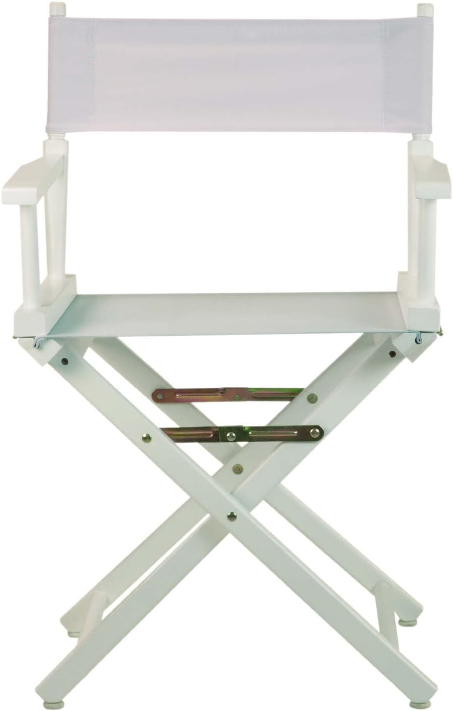 HomeStock Director's Chair with Built-in Armrests and Foldable Design for Easy Storage, Lightweight Durable Frame Perfect for Indoor or Outdoor Seating White Canvas/18 in White Frame