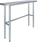 AmGood Stainless Steel Work Table Open Base | NSF Kitchen Island Food Prep | Laundry Garage Utility Bench (48" Long X 14" Deep)
