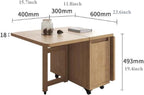 Center Table Foldable End Tables,Side Table with Storage Cabinet for Living Room, Small Bedside for Bedroom, Mobile Sofa Dinning with Wheels Storage Shelf