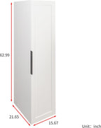 63'' Particle Board and Free Standing Pantry Cabinet, Kitchen Storage Cabinet with Doors Tall Kitchen Pantry Cabinet for Dining Room and Living Room Organization (White)
