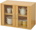Yamazen CCB-4560(NB) Cupboard Glass Cabinet, Width 23.6 x Height 17.7 inches (60 x 45 cm), Natural