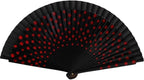 Flamenco Spanish Folding Fan Dots Pattern Handle Easy To Open and Close Hand Fan Vintage Decorative Fan Filming Props