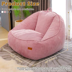 Giant Bean Bag Chair for Adults Teens and Kids, Cozy Fluffy Corduroy Beanbag Chair with Filler Large Floor Lounge Sofa for Living Room, Bedroom(L-Rose)
